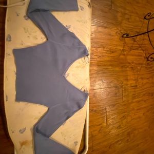Blue long sleeve crop top